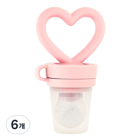 퍼기 하트 과즙망, 핑크, 6개
