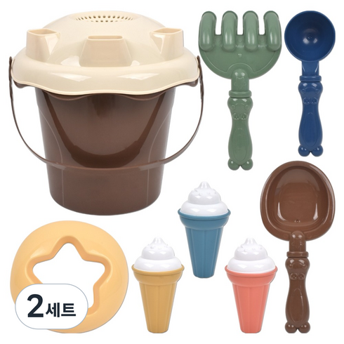 샌디토이 아이스크림 통 모래놀이 세트 300g lxs098, 혼합색상, 2세트