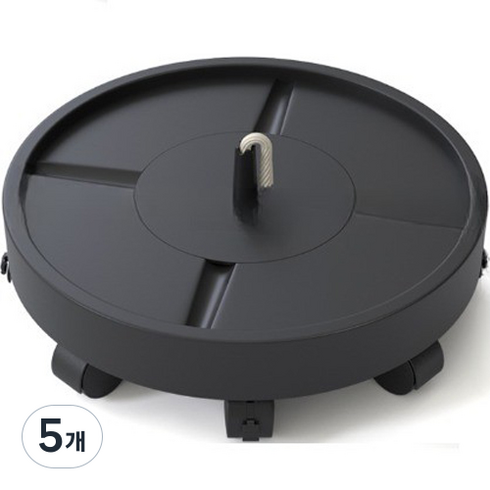 다임 휠 화분 받침대 + 휠 4p 세트, 블랙, 5개