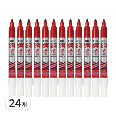 자바펜 파워 유성매직, 빨강, 24개