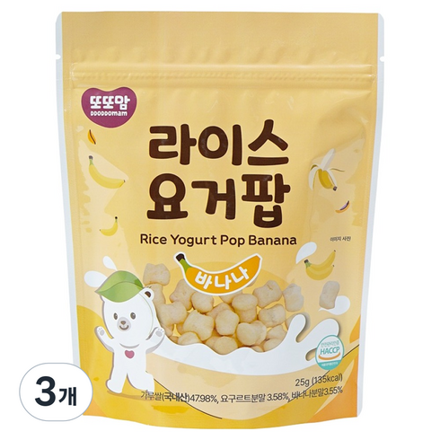 또또맘 라이스 요거팝, 25g, 3개, 바나나맛