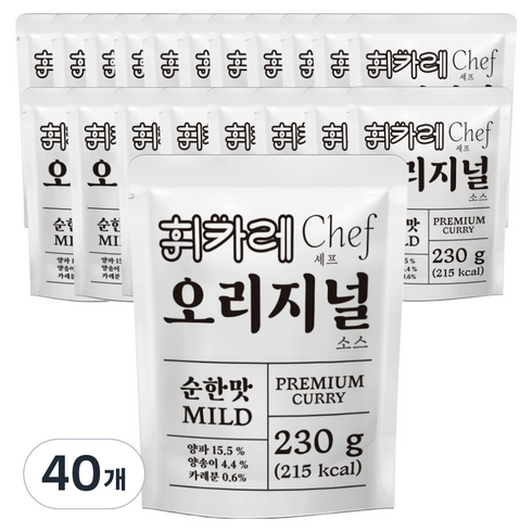 휘카레 셰프 오리지널 소스 순한맛, 230g, 40개