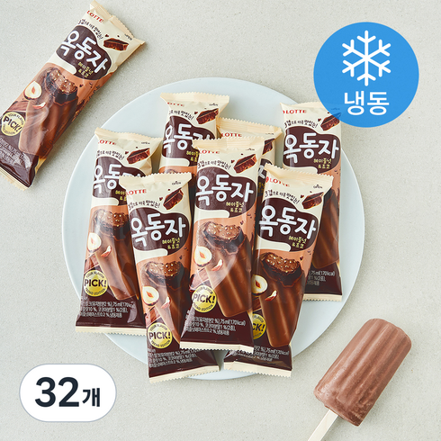 롯데웰푸드 옥동자 헤이즐넛 초코 (냉동), 32개, 1개입, 75ml