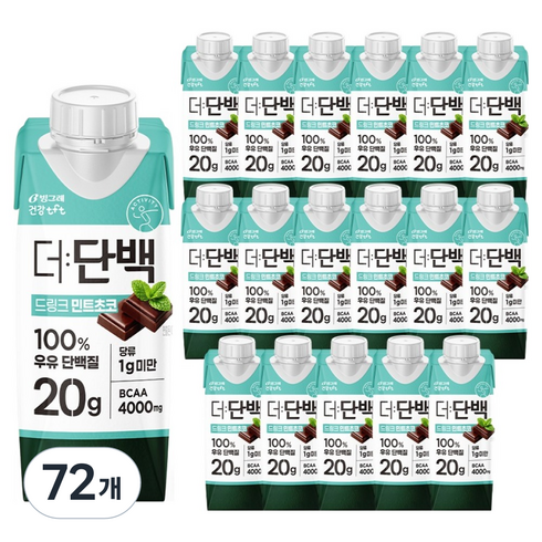 더단백 드링크 민트초코, 250ml, 72개