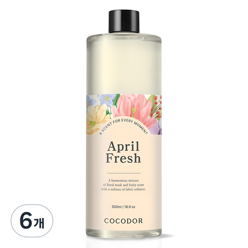 코코도르 대용량 디퓨저 리필, 에이프릴프레쉬, 500ml, 6개