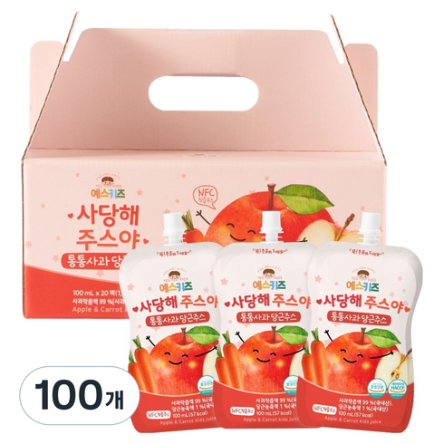 유기농마루 예스키즈 사당해주스야 통통사과 당근주스, 100ml, 100개
