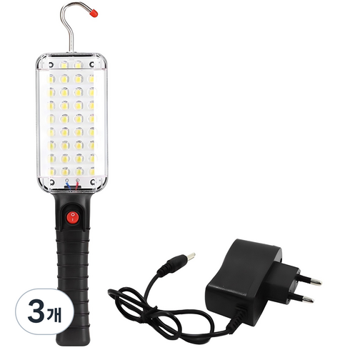 34구 LED 충전식 다용도 작업등 LYS18650, 3개
