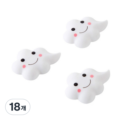 더자카 스마일캐릭터 문보호패드, 혼합색상, 18개