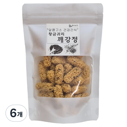 올리브잇 달콤고소 건강간식 오트밀 황금귀리 깨강정, 300g, 6개