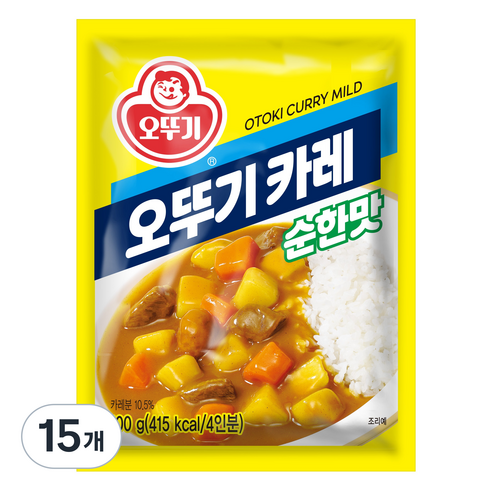 오뚜기 카레 순한맛, 100g, 15개