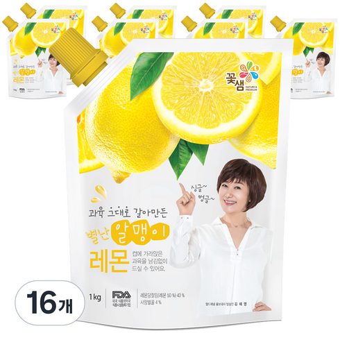 꽃샘 별난알맹이레몬차, 1kg, 1개입, 16개