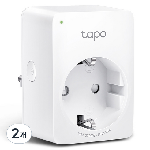 타포 10A IoT 스마트 모니터링 미니 Wi-Fi 전원 플러그, Tapo P100M, 2개