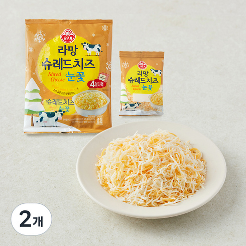오뚜기 라망 슈레드 치즈 눈꽃, 60g, 2개, 4개입