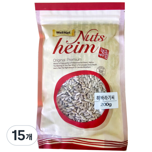 웰넛 자연두레 해바라기씨, 200g, 15개