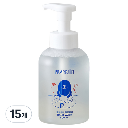 FRANKLIIN 핸드워시 거품형, 원료 본연의 향, 500ml, 15개