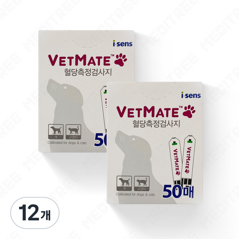 isens 벳메이트 반려동물 전용 혈당측정 검사지 50p, 50개입, 12개