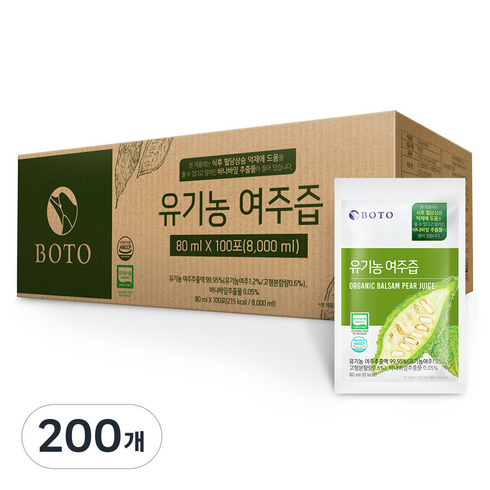 보뚜 유기농 여주즙 100포, 8L, 2개