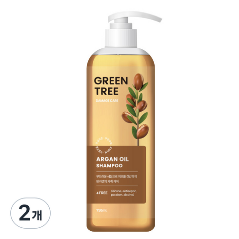 그린트리 아르간오일 애견샴푸, 750ml, 1개입, 2개