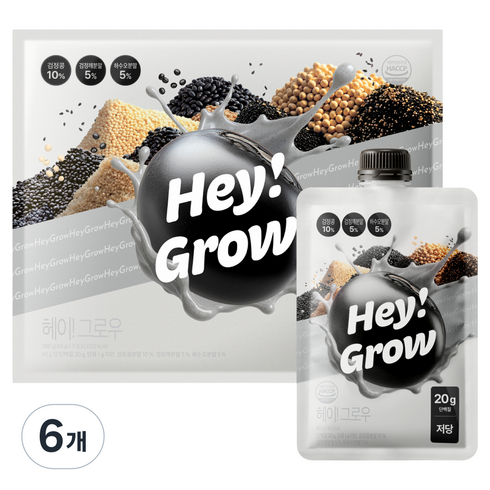 푸드올로지 헤이 그로우 곡물맛 저당 단백질 쉐이크 7p, 6개, 7회분, 280g