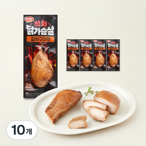 주식회사 하림 직화 닭가슴살 갈비구이맛, 100g, 10개, 1개입