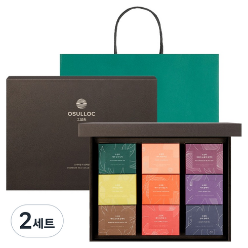 오설록 프리미엄 티 컬렉션 9종 x 10p 선물세트 + 쇼핑백, 티백 9종 + 쇼핑백, 2세트