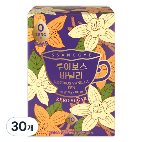 쌍계명차 루이보스 바닐라 차, 1.5g, 10개입, 30개