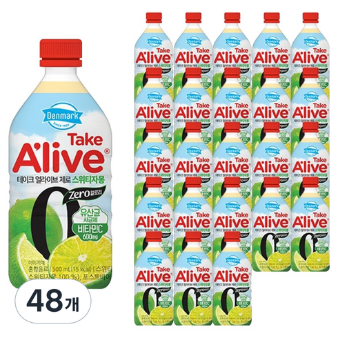 덴마크 테이크 얼라이브 제로 스위티자몽, 500ml, 48개
