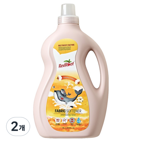 레드루트 유아 섬유유연제 바닐라코튼향 플러스 1.8L, 2개