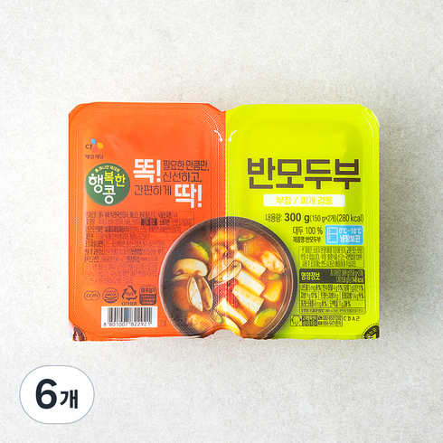 행복한콩 반모두부 2개입, 300g, 6개