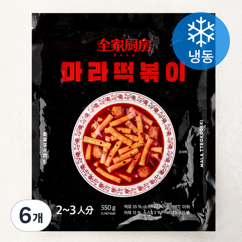 전가주방 마라떡볶이 (냉동), 550g, 6개