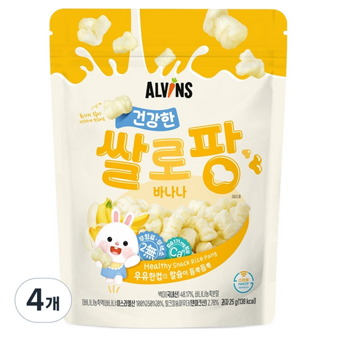 엘빈즈 건강한 쌀로팡, 바나나맛, 25g, 4개