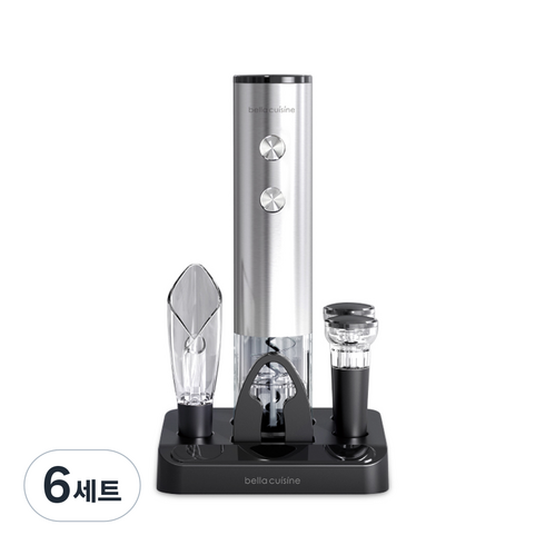 벨라쿠진 블랙라인 전동 와인오프너 풀세트, 혼합색상, 6세트