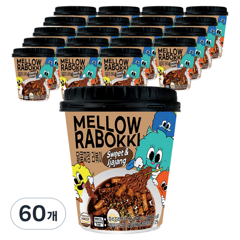 농가식품 멜로우빈 달콤짜장 라볶이, 170g, 60개