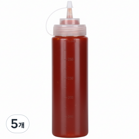 데일리픽 다용도 소스 소분 투명 노즐통, 500ml, 5개