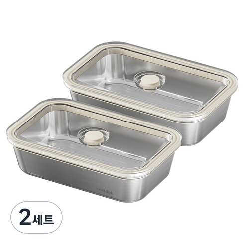 바퀜 스틸 진공 밧드 M 1.3리터 2P, 2세트, 단품