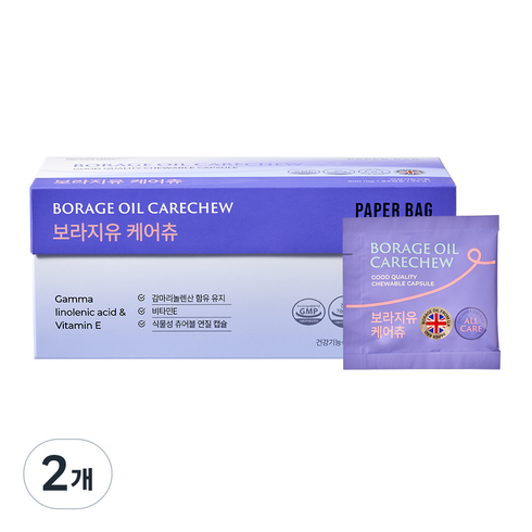 페이퍼백 보라지유 케어츄 42g, 2개, 84캡슐