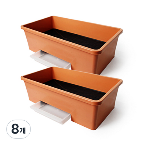 플라팜 베란다 텃밭화분 20L, 브라운, 8개