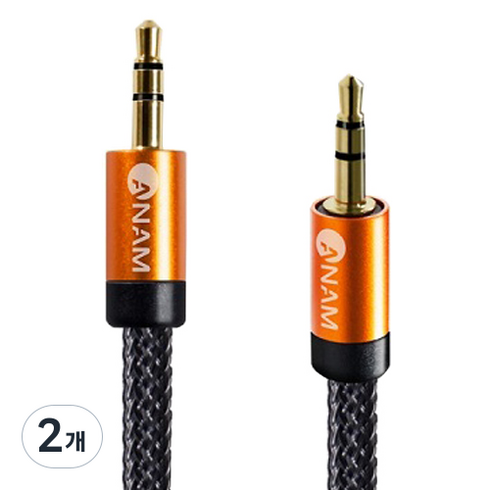 아남 3.5mm 스테레오 오디오 AUX 케이블 3m, AA-G30, 혼합 색상, 2개