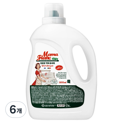쉼표365 마마프랑 대용량 액체 울세제, 6개, 3L