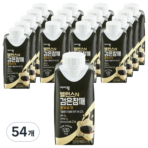 케어웰 밸런스N 검은참깨 로우슈거, 200ml, 54개