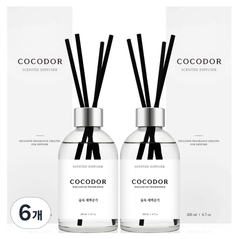 코코도르 화이트라벨 디퓨저, 숲속새벽공기, 200ml, 6개