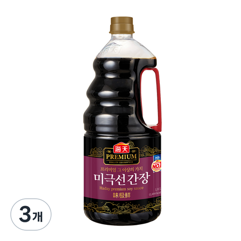 해천 사조대림 미극선 간장, 1.9L, 3개