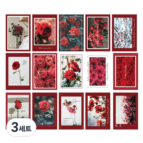 감성 인테리어 엽서 포토 카드 15종 세트, 15PA-14, 3세트