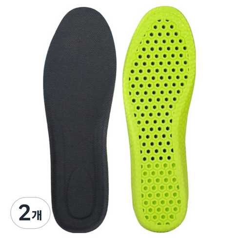 팔팔바디 발냄새 차단 발편한 인솔 깔창 양발착용 세트 블랙그린, 2개