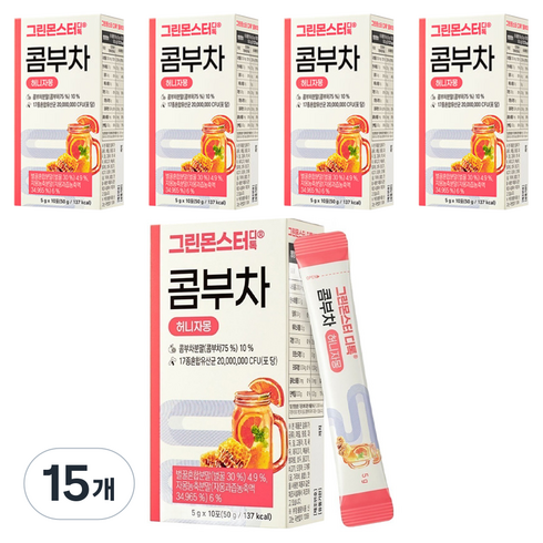 그린몬스터 디톡 허니자몽 콤부차, 5g, 10개입, 15개