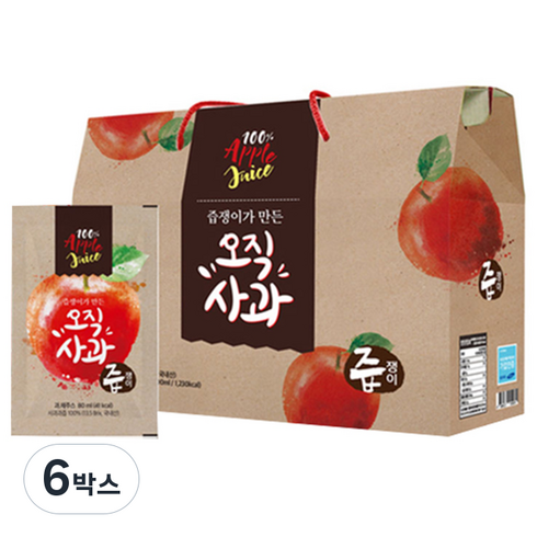 즙쟁이 오직사과즙, 2.4L, 6개