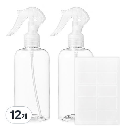 코멧 건스프레이 분무기 공병 300ml, 투명, 12개