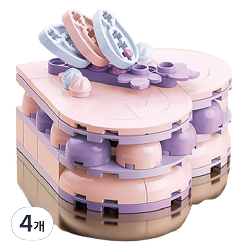 DIY 디저트 블럭 만들기 키트 그레이프 케이크, 혼합색상, 4개
