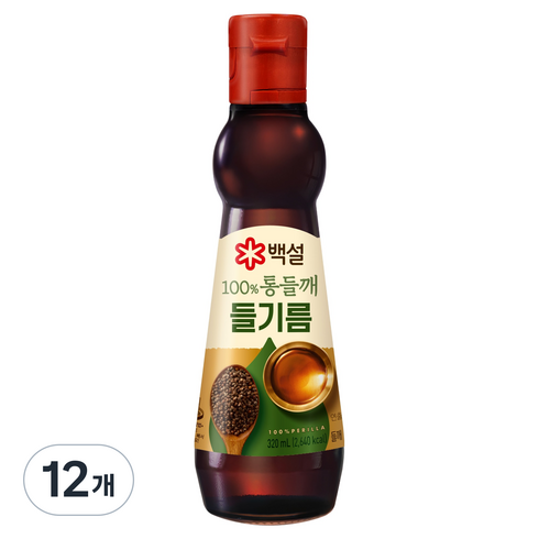 백설 100% 통들깨 들기름, 320ml, 12개