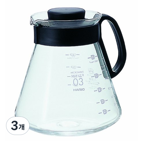 하리오 핸드드립 서버, 800ml, 3개, 단품